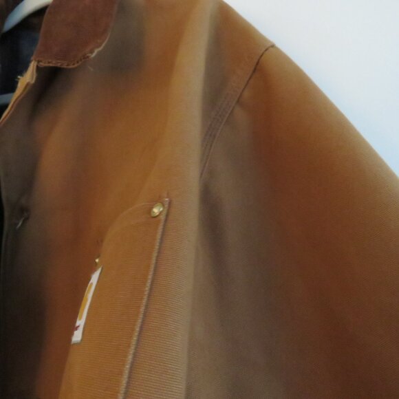 VINTAGE CARHARTT Mens Blanket Lined Duck Barn Chore Jacket Made in USA Utility - Picture 10 of 16